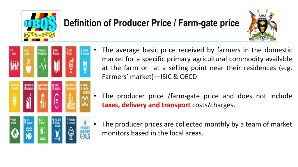 definition of producer price farm gate price