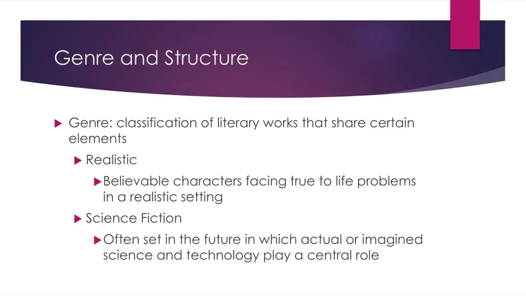 genre and structure