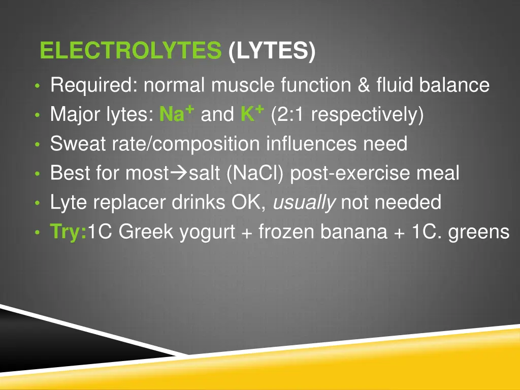 electrolytes lytes required normal muscle