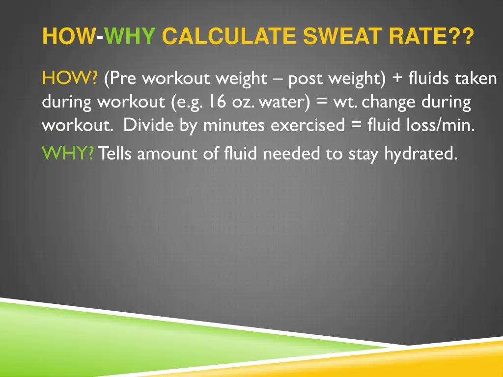 how why calculate sweat rate