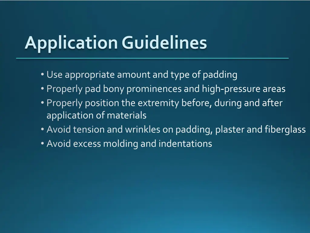 application guidelines