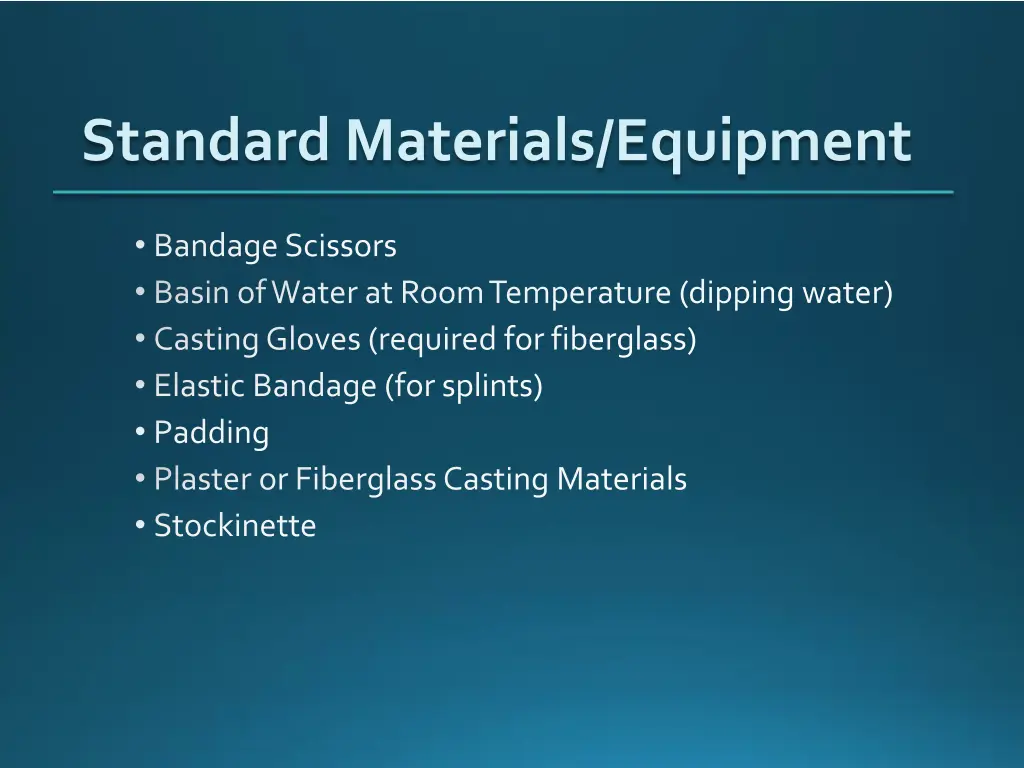 standard materials equipment