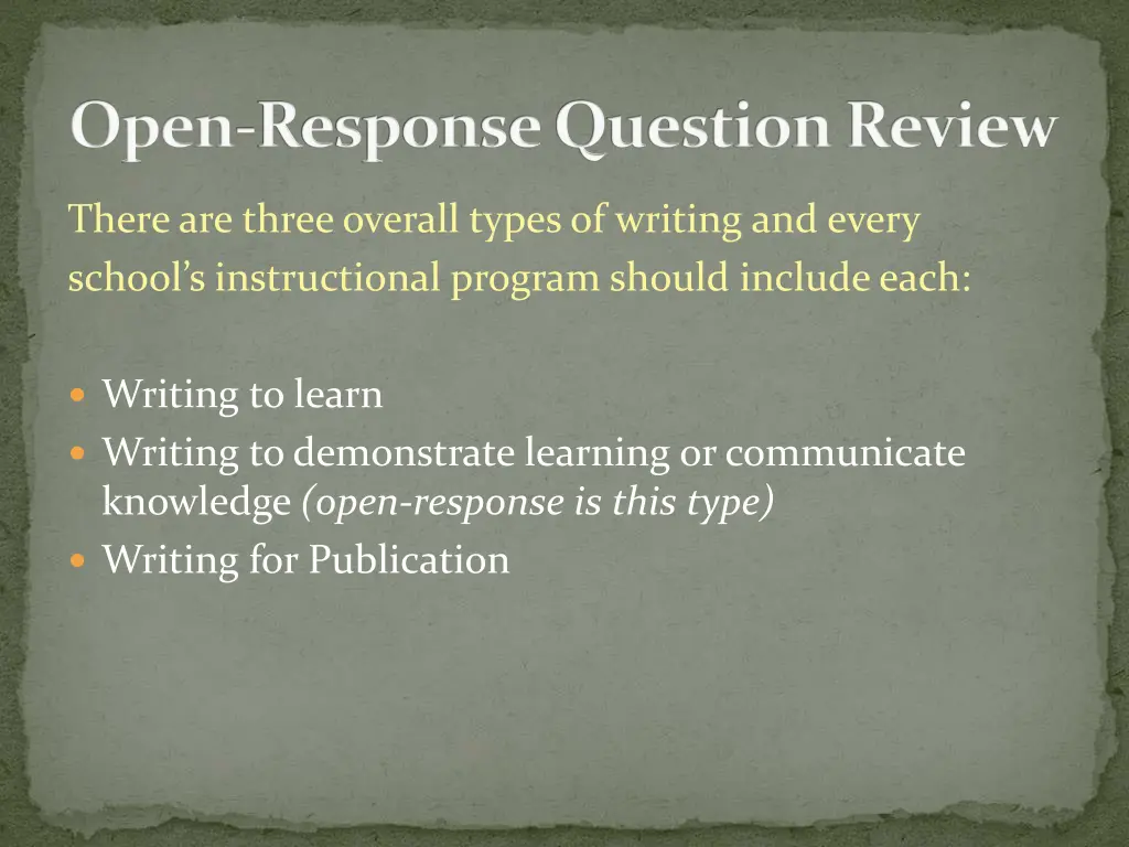 open response question review