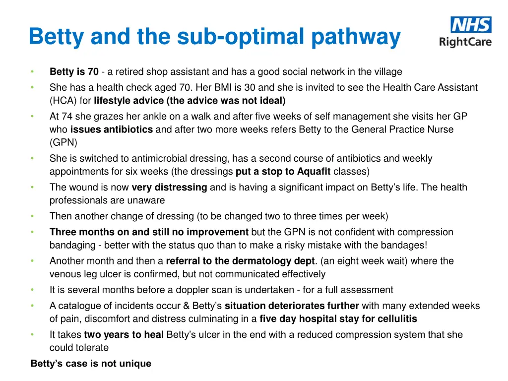 betty and the sub optimal pathway