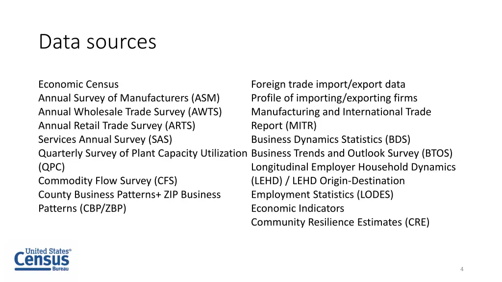 data sources