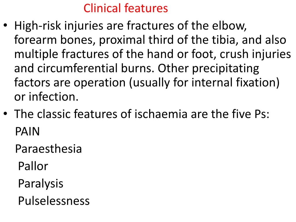 clinical features