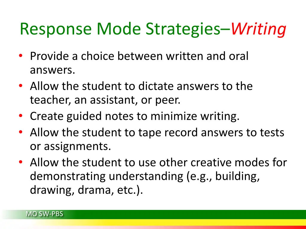 response mode strategies writing