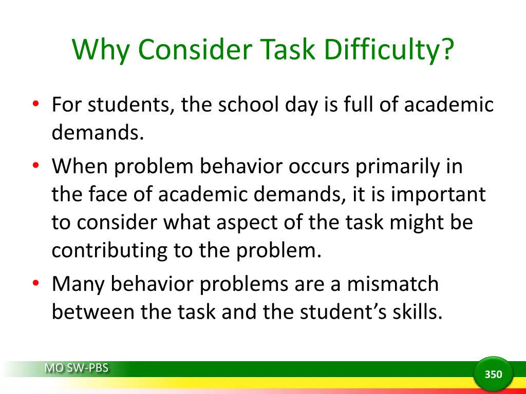 why consider task difficulty