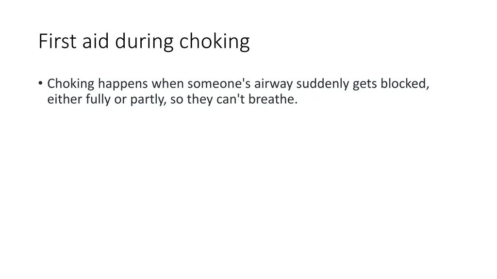 first aid during choking