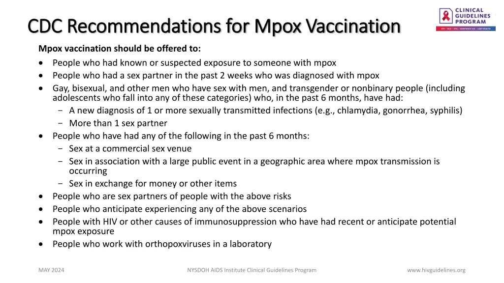 cdc recommendations for mpox vaccination