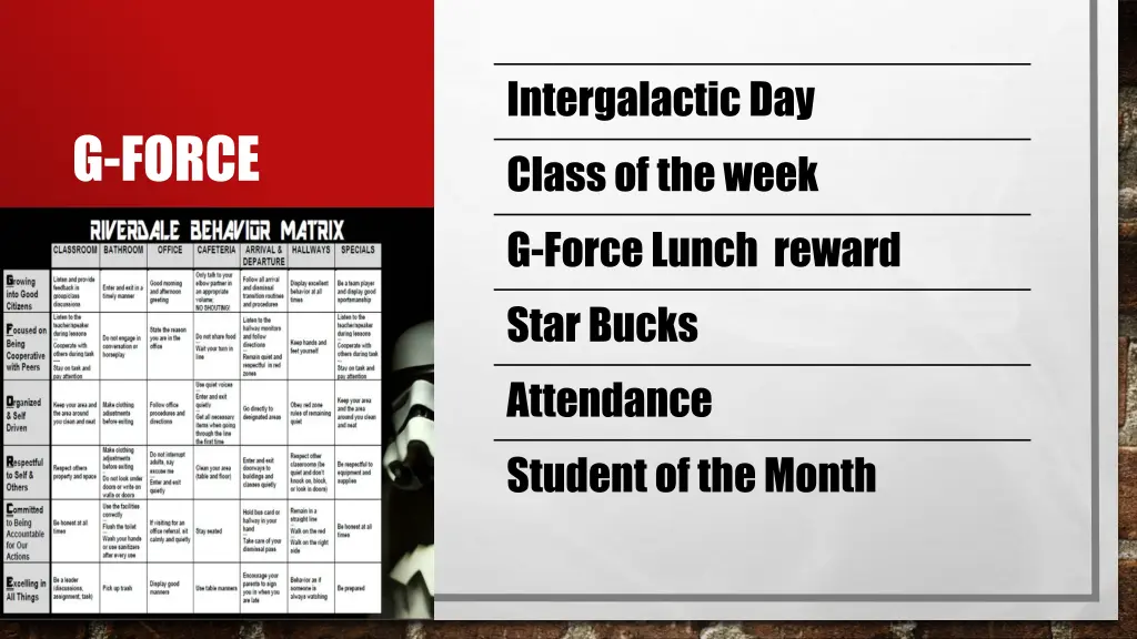 intergalactic day class of the week