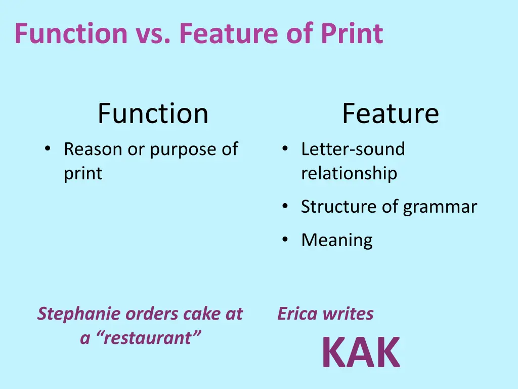 function vs feature of print