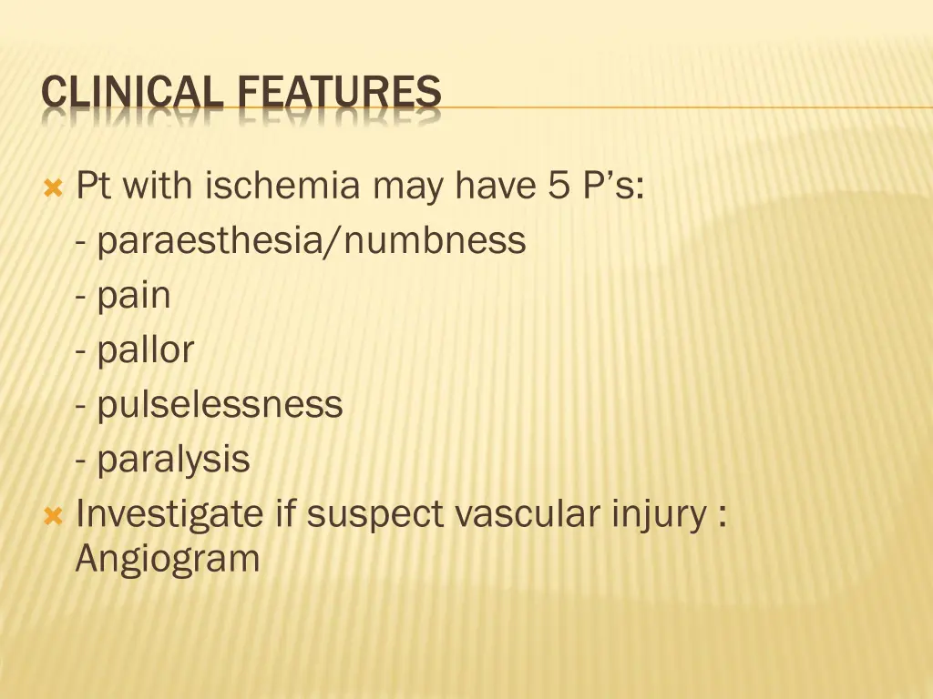 clinical features