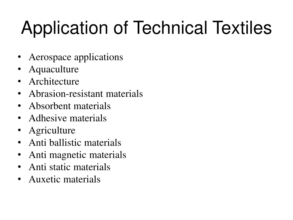 application of technical textiles