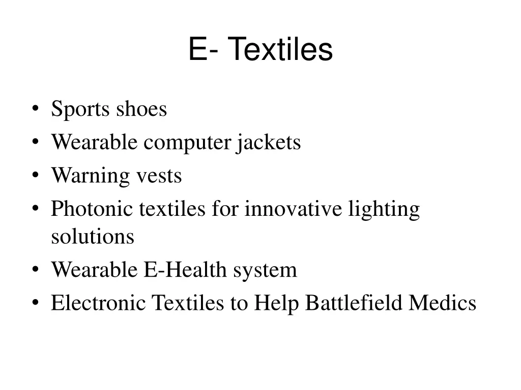 e textiles