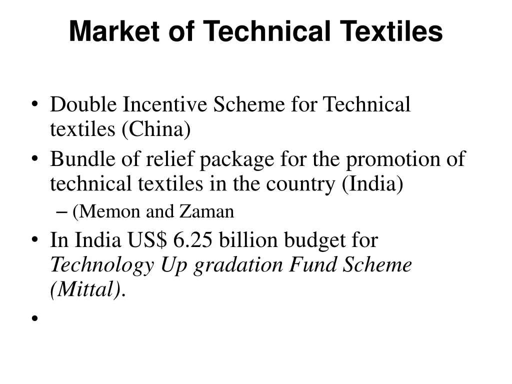 market of technical textiles