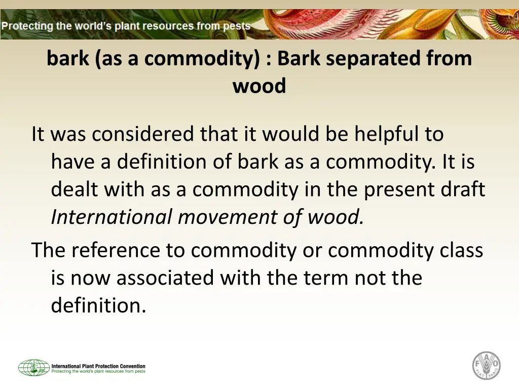 bark as a commodity bark separated from wood