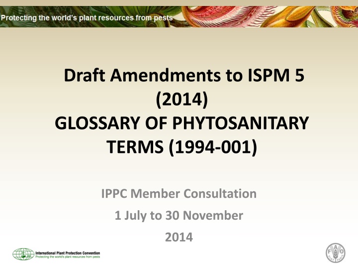 draft amendments to ispm 5 2014 glossary