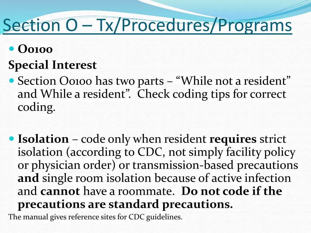 section o tx procedures programs