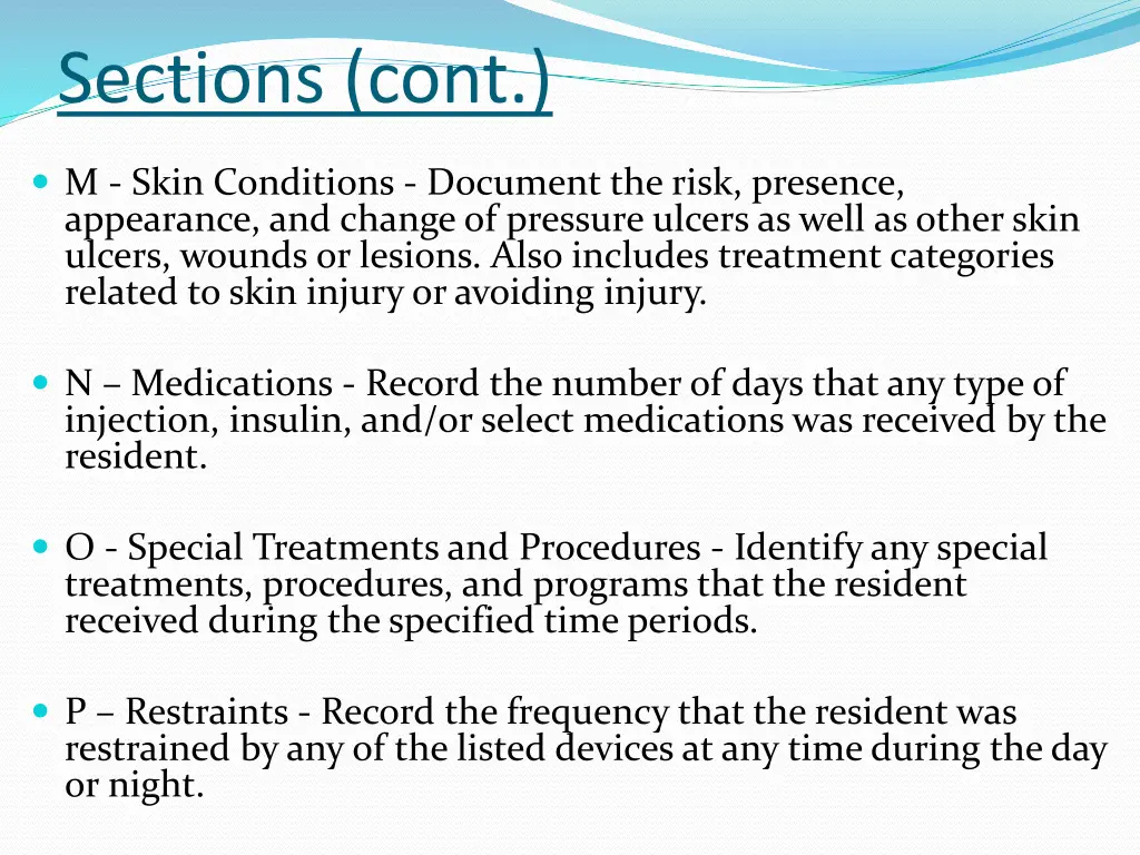 sections cont 2