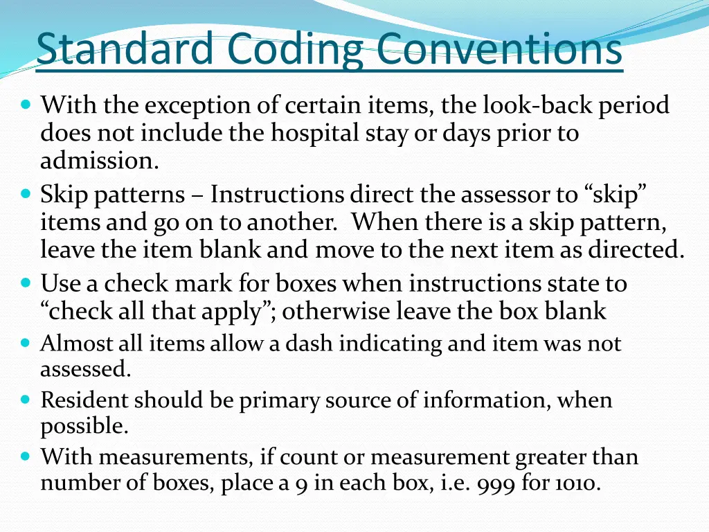 standard coding conventions