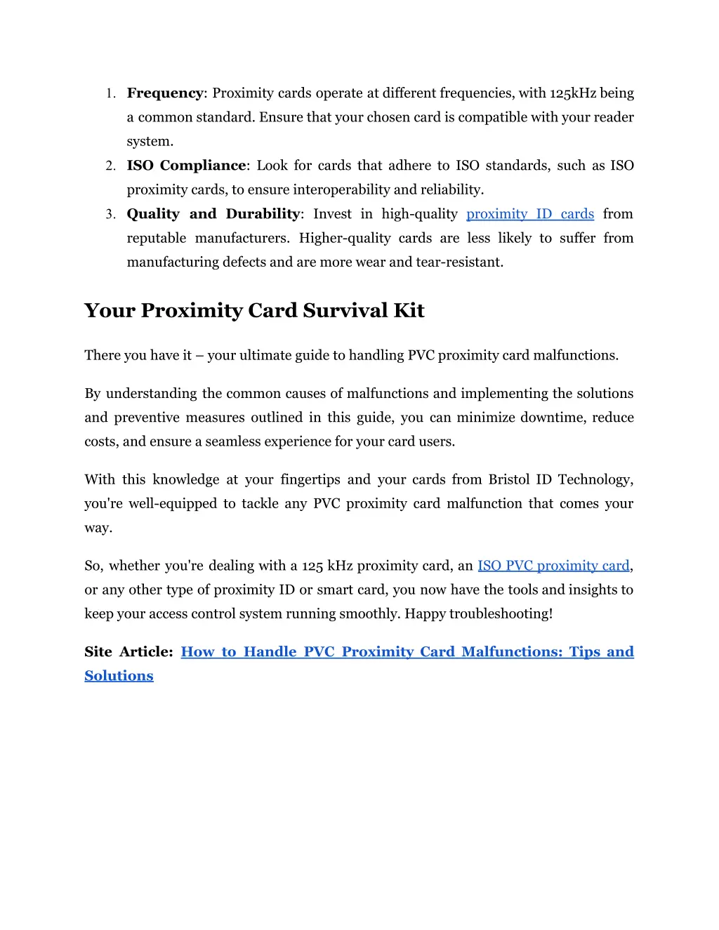 1 frequency proximity cards operate at different