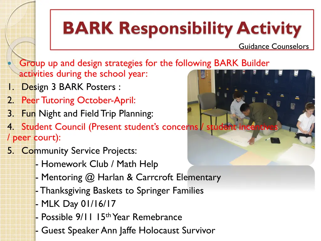 bark responsibility activity