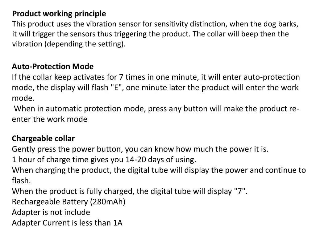 product working principle this product uses