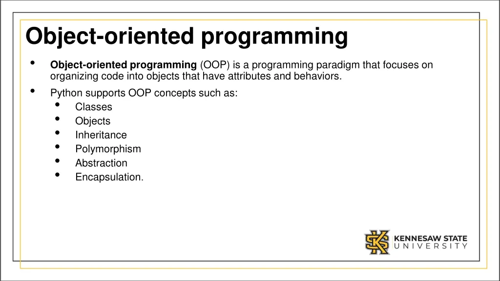 object oriented programming object oriented