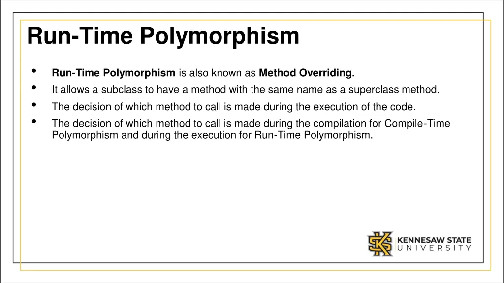 run time polymorphism