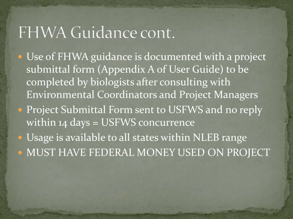 fhwa guidance cont