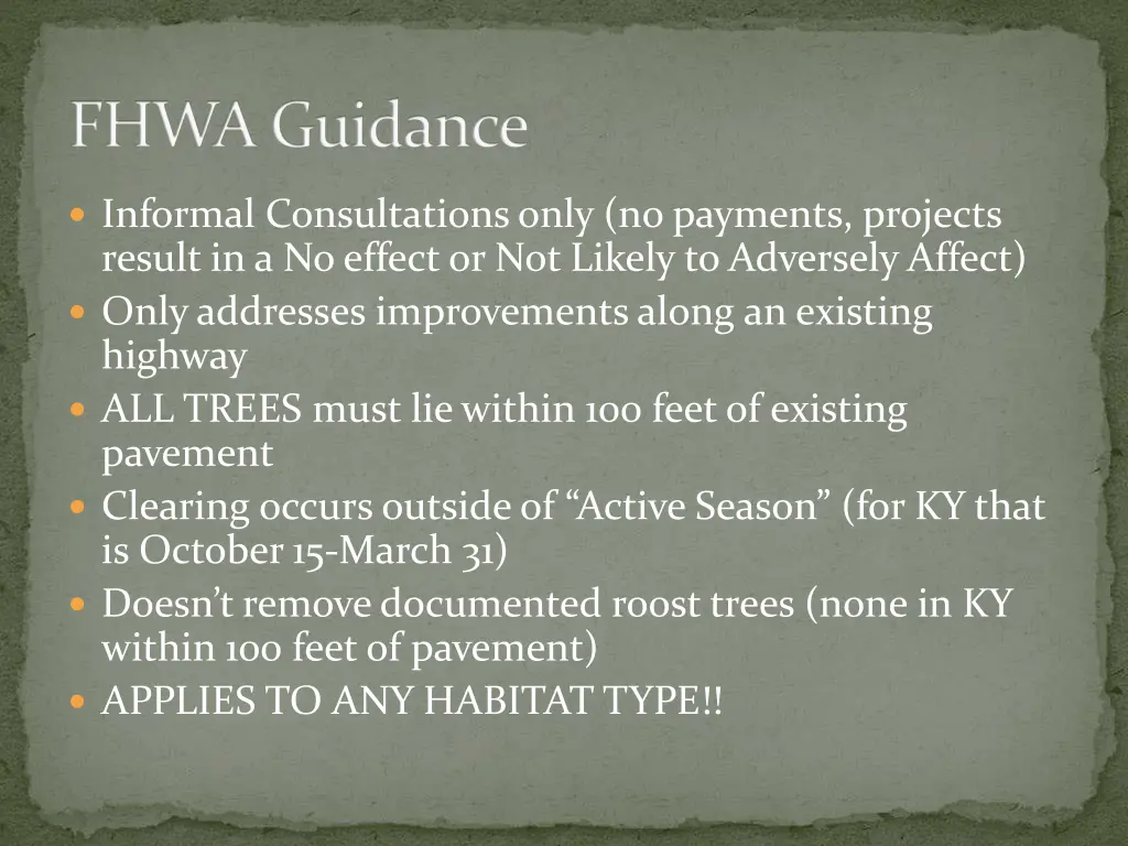 fhwa guidance