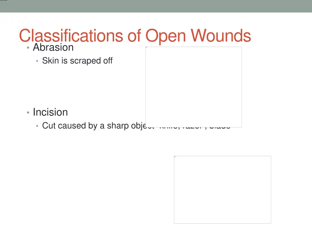 classifications of open wounds abrasion skin