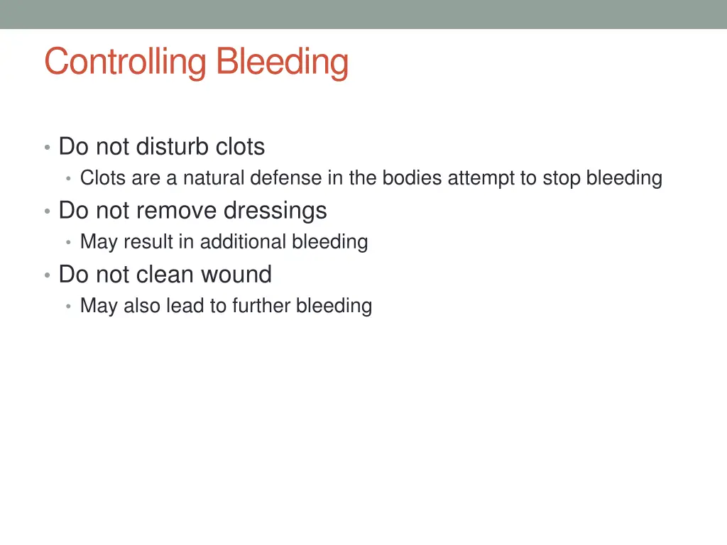 controlling bleeding 1