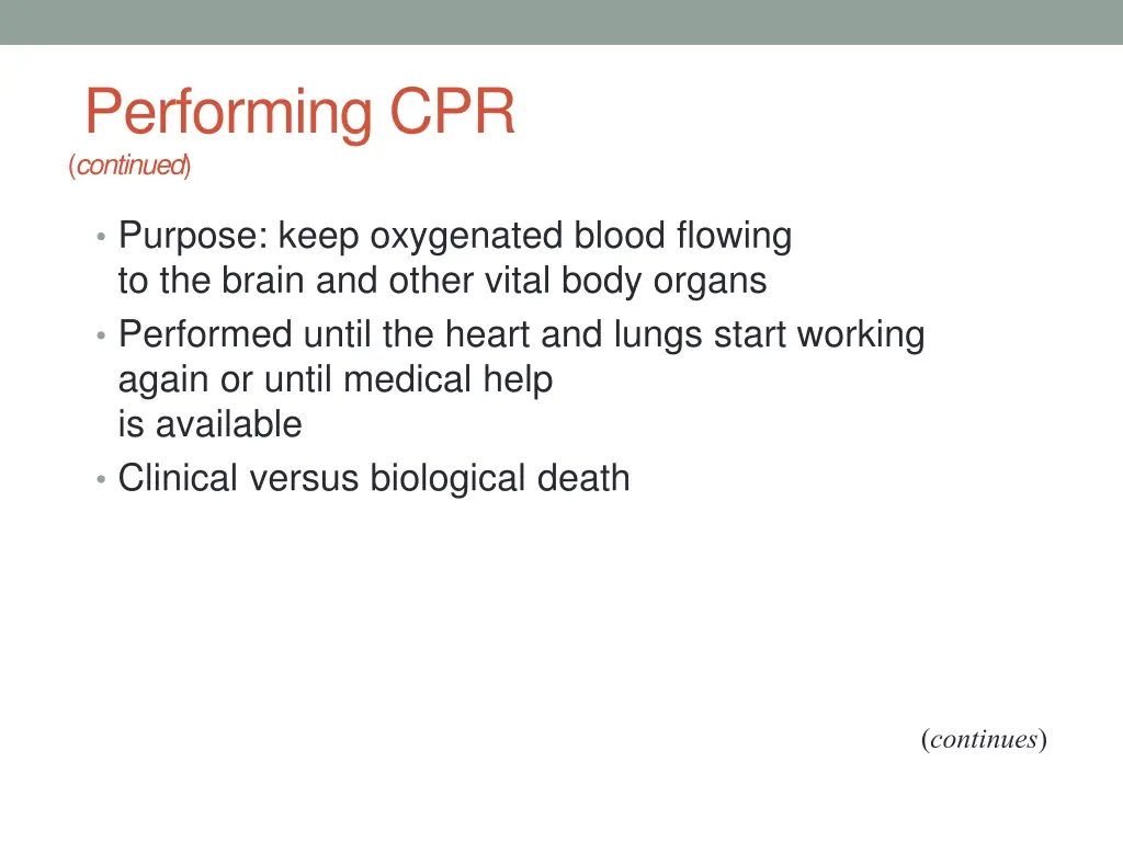 performing cpr continued