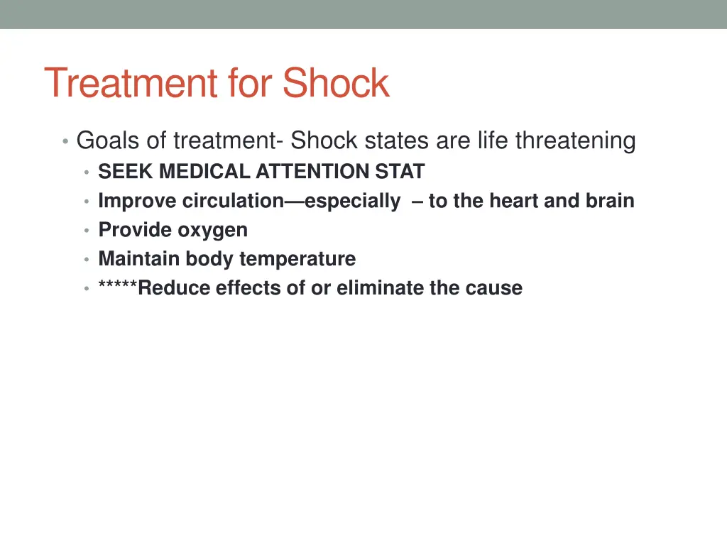 treatment for shock