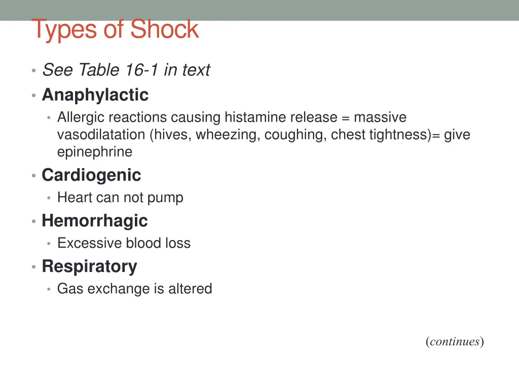 types of shock