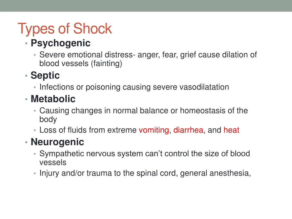 types of shock psychogenic severe emotional