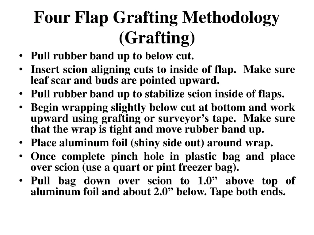 four flap grafting methodology grafting pull