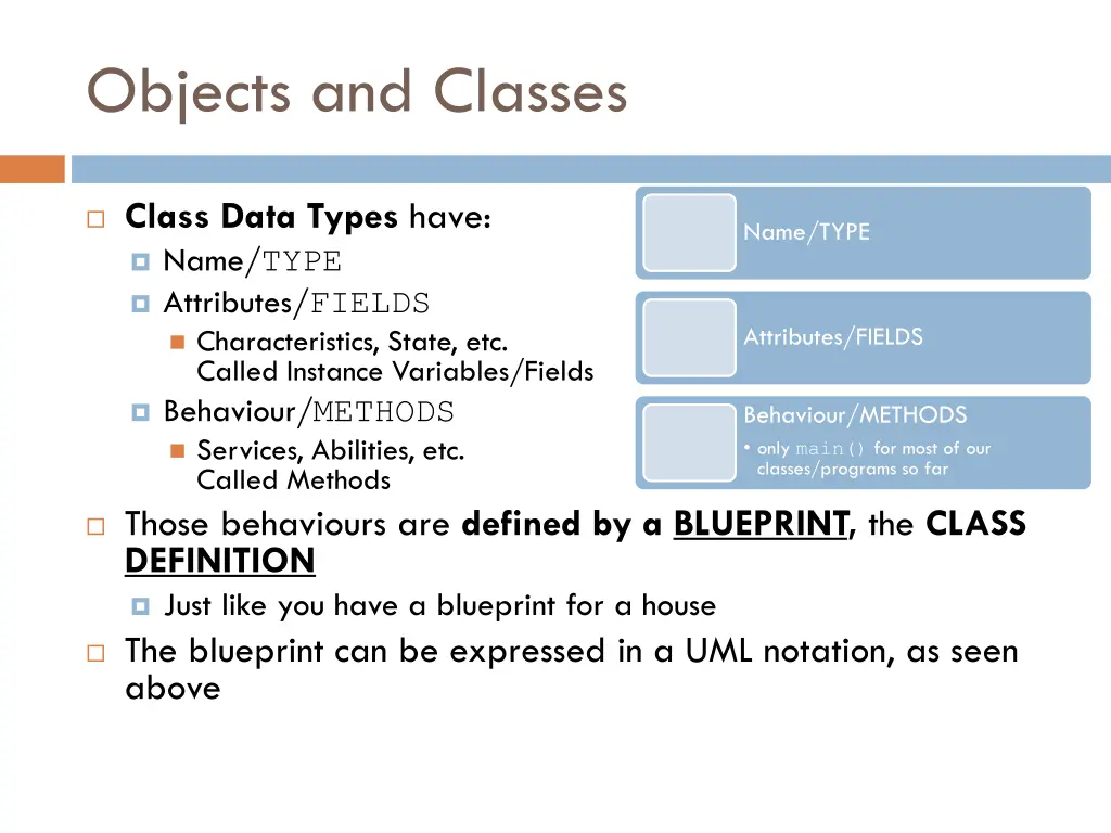 objects and classes