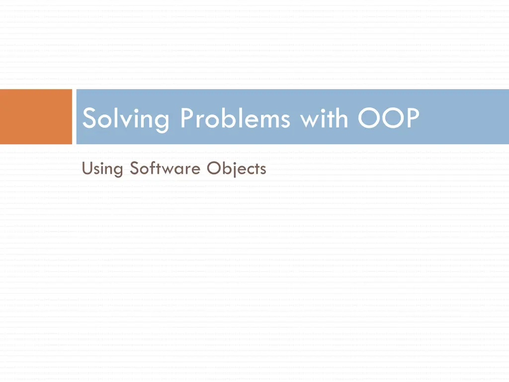 solving problems with oop