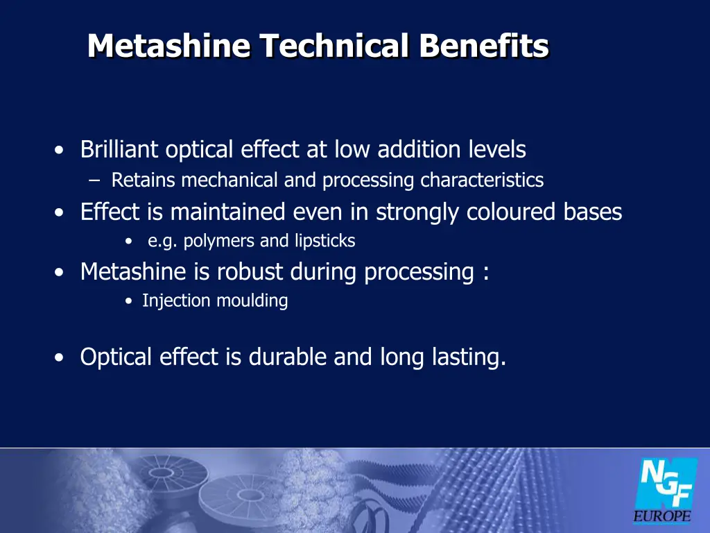 metashine technical benefits