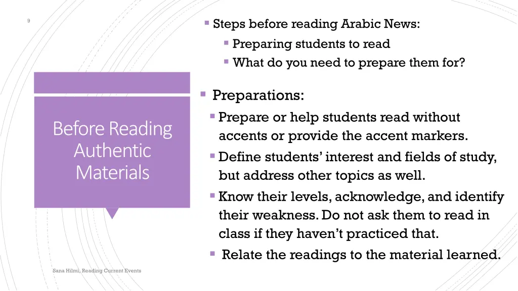 steps before reading arabic news preparing