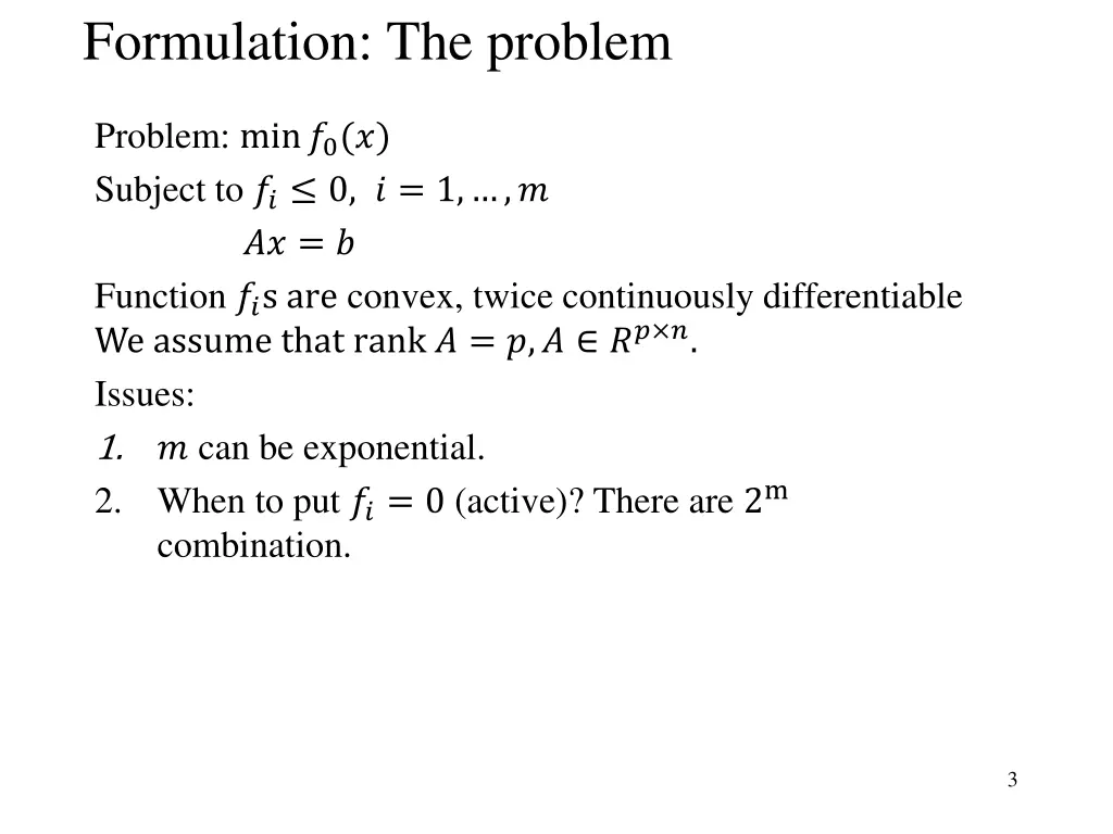 formulation the problem