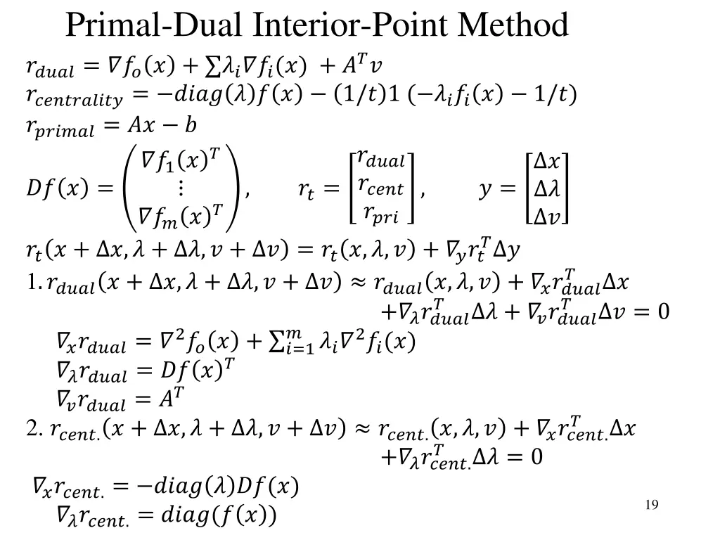 primal dual interior point method 1