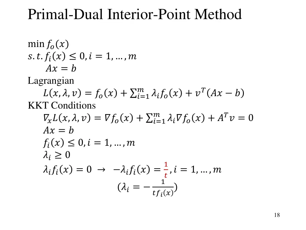 primal dual interior point method