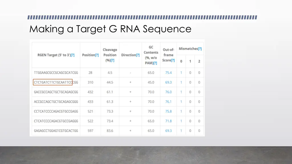 making a target g rna sequence