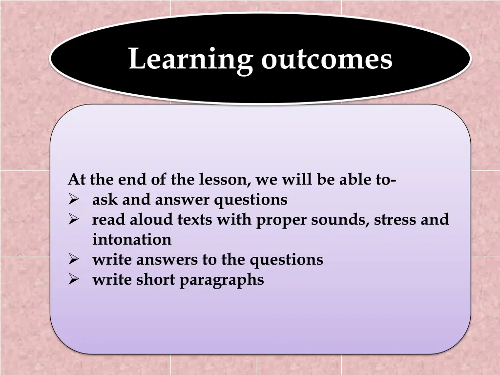 learning outcomes