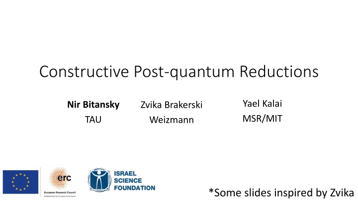 constructive post quantum reductions