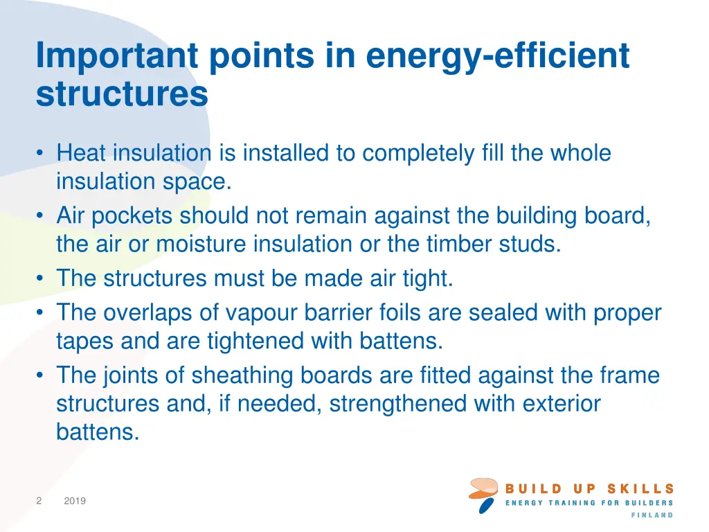 important points in energy efficient structures